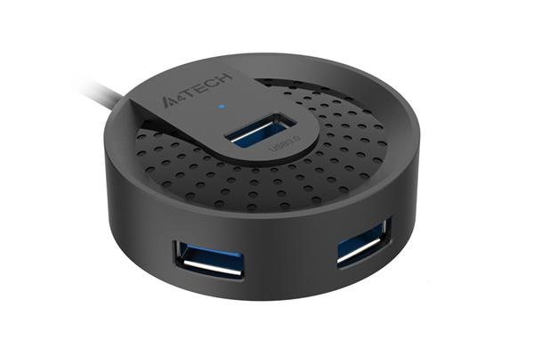 HUB extern A4TECH, porturi USB-A: USB 3.0 x 4, conectare prin USB-C , cablu 0.50 m, negru