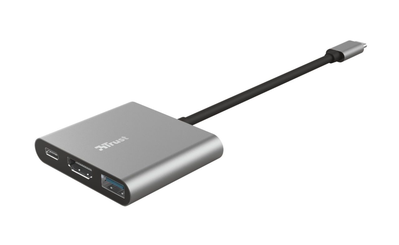 Hub USB Trust Dalyx, 3 porturi USB-C, silver - 1 | YEO