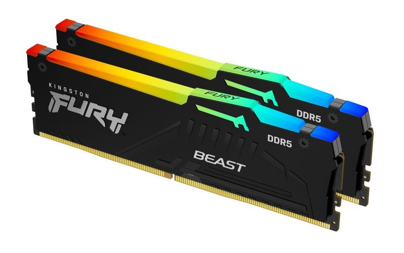 Memorie RAM Kingston, DIMM, DDR5, 32GB, 5600MHz, CL36, 1.25V, FURY, RGB, Kit of 2 - 1 | YEO