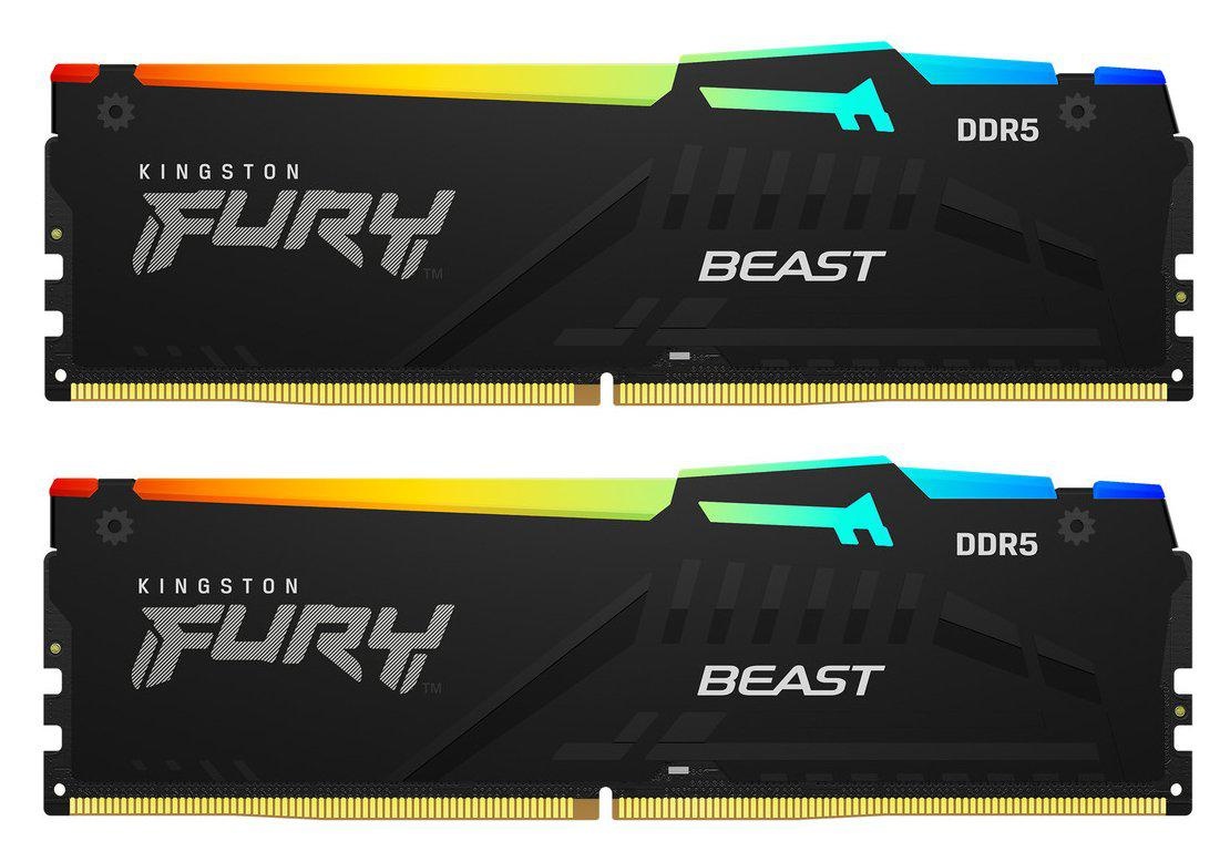 Memorie RAM Kingston FURY Beast RGB 64GB DDR5 6000MHz CL30 Dual Channel Kit