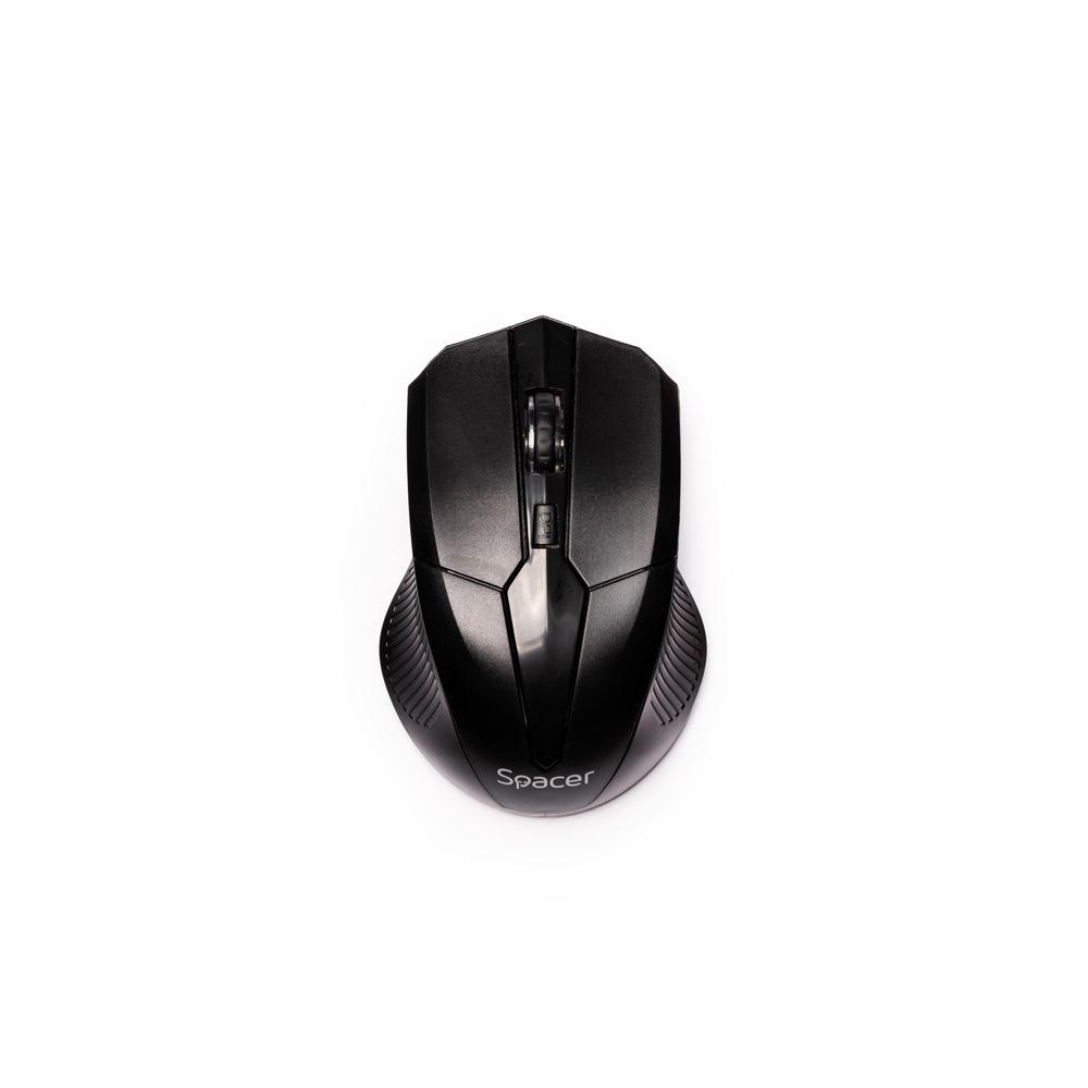 MOUSE Spacer, PC sau NB, fara fir, USB 2.4 GHz, optic, 1600 dpi, butoane/scroll 3/1, negru, SPMO-W02 - 1 | YEO