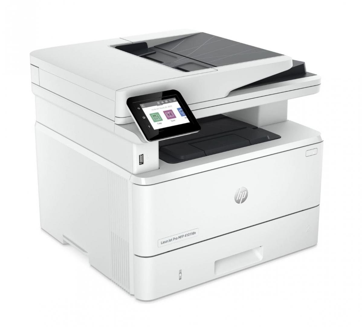 Multifunctional laser mono HP Laserjet 4102FDN , dimensiune A4 (Printare, Copiere, Scanare, Fax), Duplex, viteza 40ppm, rezolutie max 1200 x 1200dpi, procesor 1200Mhz, memorie 512MB RAM, alimentare hartie 350 coli, + 50 coli DADF, limbaj de printare HP - 1 | YEO