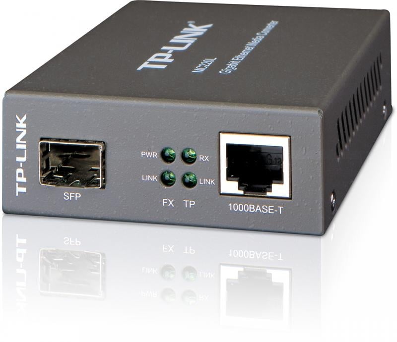 Omada 10/100/1000 Mbps RJ45 to 1000 Mbps SFP Slot Supporting MiniGBIC Modules PORT: 1× Gigabit SFP Slot, 1× Gigabit RJ45 Port (Auto MDI/MDIX) SPEC: Chassis TL-MC1400 Rack-mountable