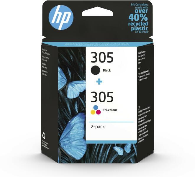 Pachet 2 Cartușe Cerneală Originale HP 305 (Negru și Tricolor) pentru Imprimante DeskJet și ENVY