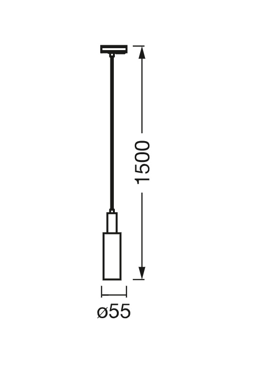 Pendul cu montaj pe sina Ledvance TRACKLIGHT CYLINDER, 1xGU10 (neinclus), max 35W, IP20, Ø55, lungime cablu 1.5m, Negru - 2 | YEO