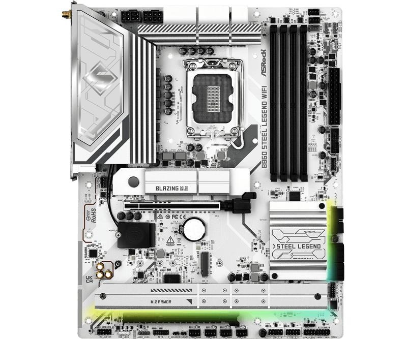 Placa de Baza ASROCK B860 STEEL LEGEND WIFI LGA1851, 4x DDR5, 1x HDMI 1x DP 1x Intel Thunderbolt, 1x PCIE 5.0 x16 1x PCIE 4.0 x16, 5x M.2, 4x SATA 6GB/s, ATX - 2 | YEO