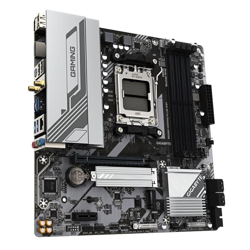 Placa de Baza GIGABYTE B650M GAMING PLUS WIFI AM5, 4x DDR5, 2x DP 1x HDMI, 1x PCIE 4.0 x16 1x PCIE 3.0 x1, 2x M.2, 4x SATA 6GB/s, mATX - 3 | YEO