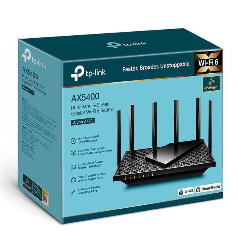 Router wireless TP-LINK Gigabit Archer AX72, AX5400, WiFi 6, Dual-Band - 2 | YEO