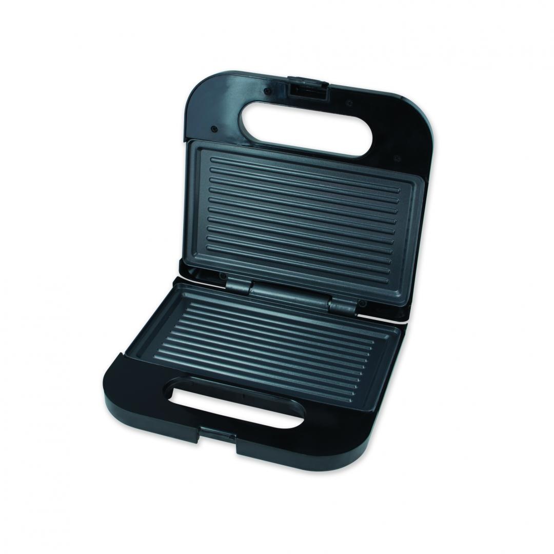 Sandwich Maker Heinner SM-K750BKS: Aparat compact de 750W cu plăci antiaderente tip grill, ideal pentru prepararea a două sandwich-uri delicioase simultan. - 1 | YEO