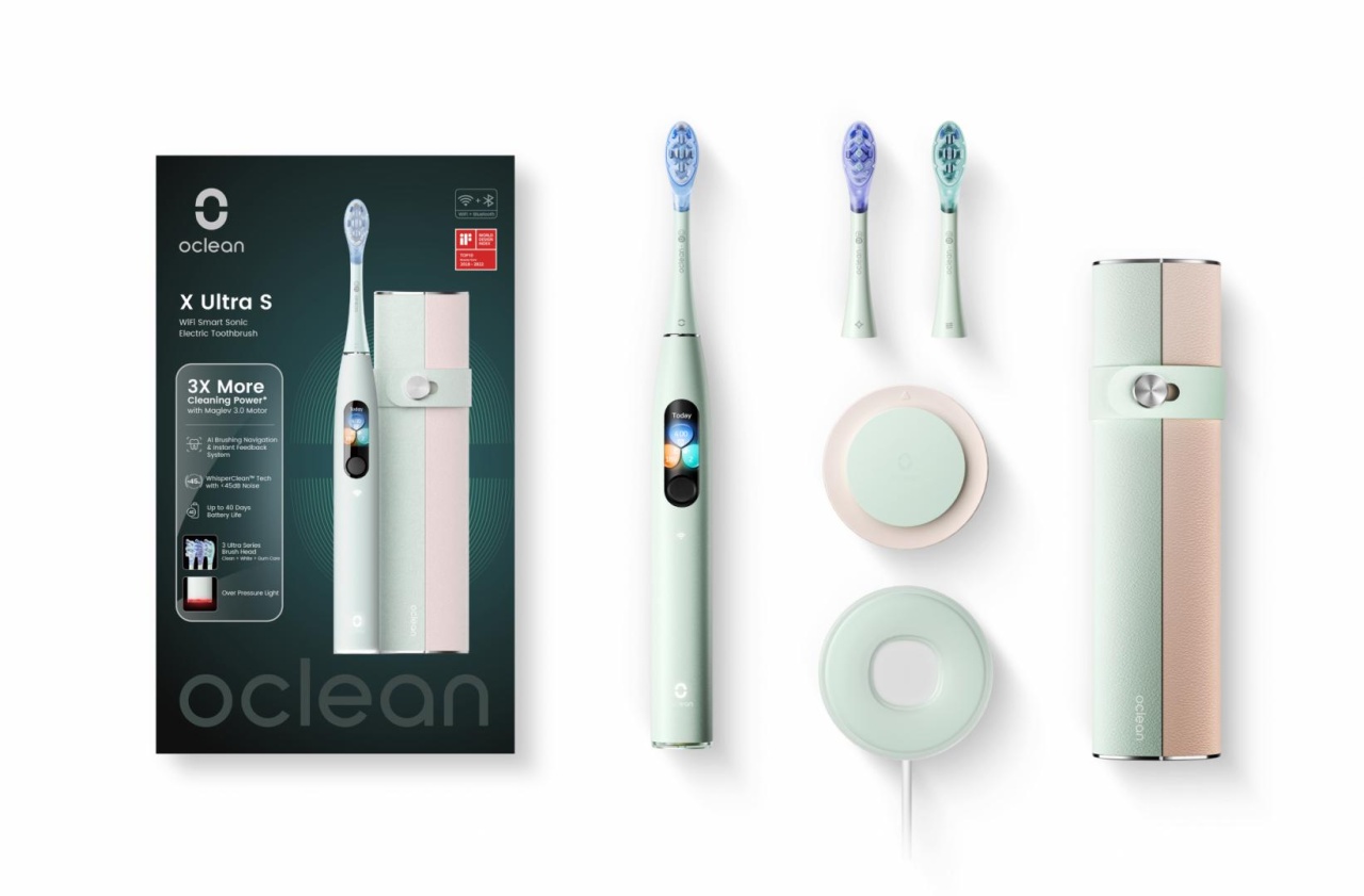 Set periuta de dinti smart sonica Oclean X Ultra, Functii: Motor Maglev 3.0 TurboClean, smart touch screen, Al brushing navigation, notificare pentru periaj incomplet, analiza personalizata periaj in aplicatie, inregistreaza rutina orala zilnica,