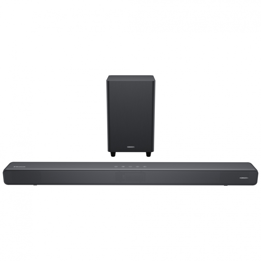 SOUNDBAR HORIZON HAV-S5950W / System 2.1 / Max Audio Power 160W (40W x2 + 80W) / Digital Optical / AUX (3.5mm) / HDMI-ARC (CEC) / BT 5.4 / USB Playback / DOT-Matrix Display / Remote + Button Keys / Impedance: 6Ω x2 + 4Ω / Signal to Noise Ratio (SNR): - 1 | YEO