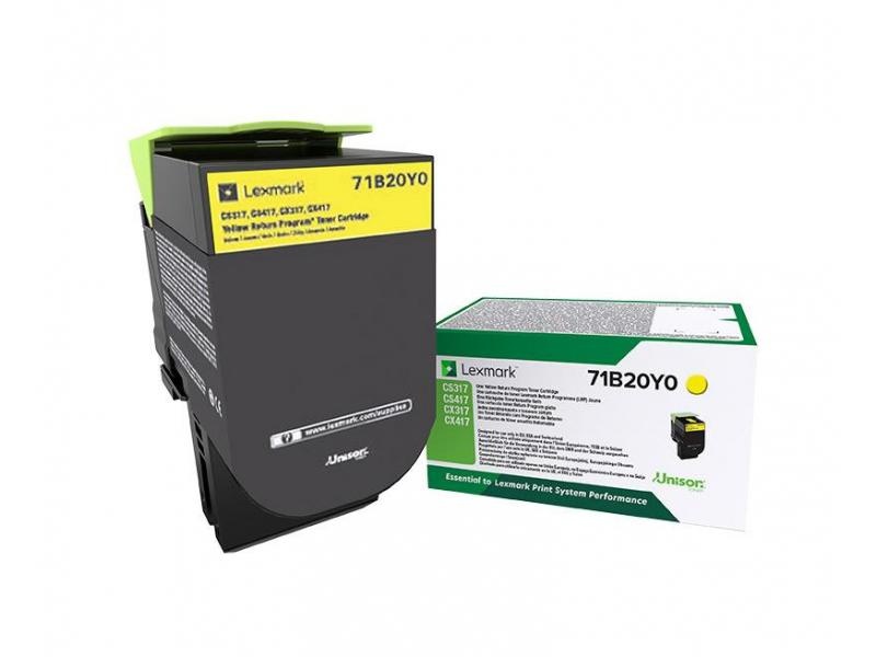 Toner Lexmark 71B20Y0, yellow ,return program ,2.3k,CX317DN/417DE, CS317DN/417DN/