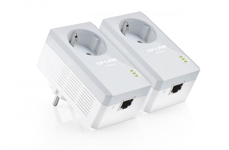 TP-Link Kit POWERLINE, HomePlug AV, 500Mbps, Ultra Compact Size ,PassThrough, Green Powerline, Plug and Play, 2 bucati TL-PA4010P