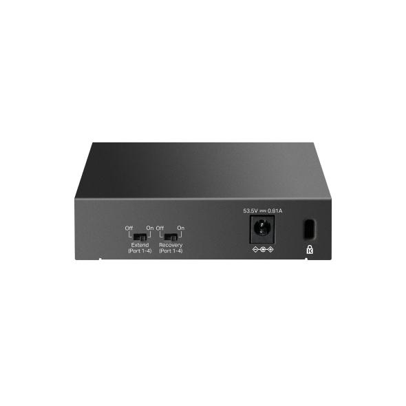 5-Port 10/100 Mbps Desktop Switch with 4-Port PoE PORT: 4× 10/100 Mbps PoE Ports, 1× 10/100 Mbps Non-PoE Port SPEC: 802.3af, 41 W PoE Power, Desktop Steel Case FEATURE: Extend Mode for 250m PoE Transmitting, PoE Auto Recovery, Plug and Play - 3 | YEO