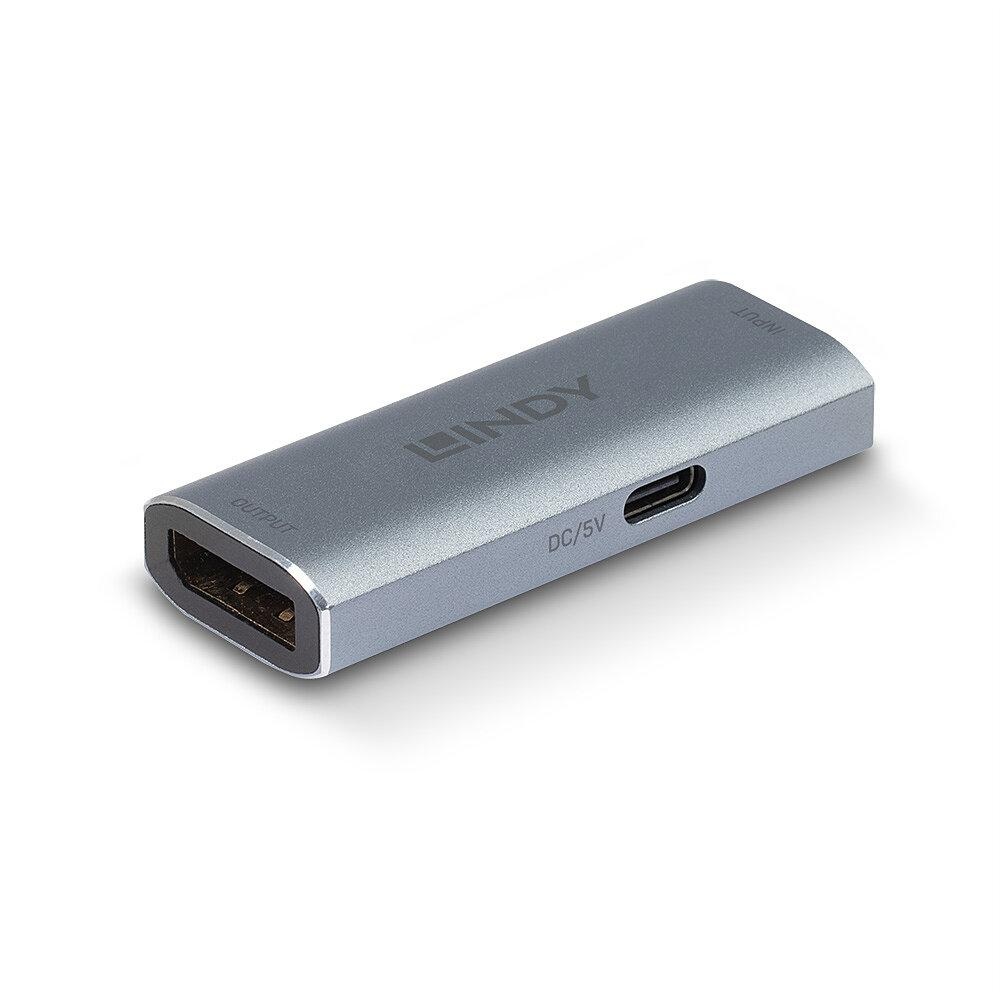 Adaptor Lindy DisplayPort 1.4 Repeater, latime de banda suportata 32.4 Gbps, rezolutie maxima 7680x4320@60Hz 4:4:4 8bit, material aluminiu, gri - 2 | YEO