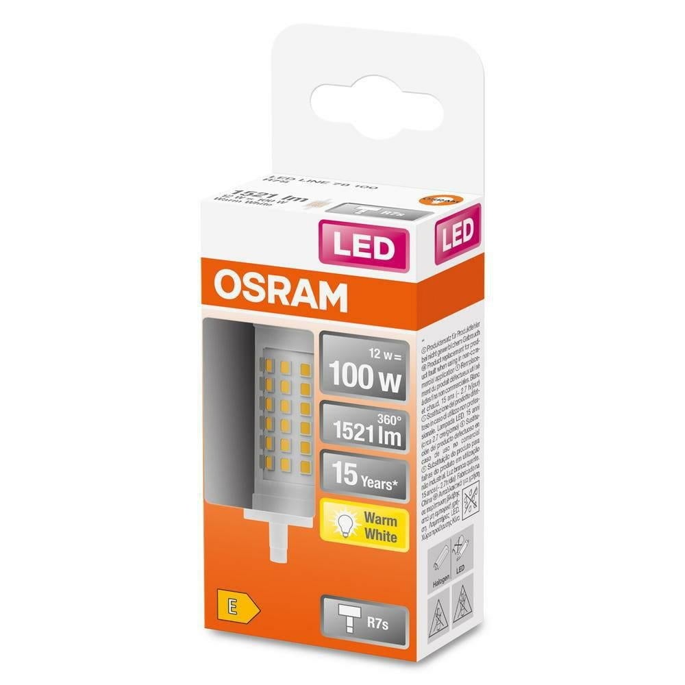 Bec LED Osram LINE, R7s, 12W (100W), 1521 lm, lumina calda (2700K),78mm ,Ø29mm