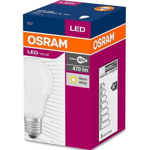 Bec LED Osram Value Classic A, E27, 10W (75W), 1055 lm, lumina calda (2700K) - 1 | YEO