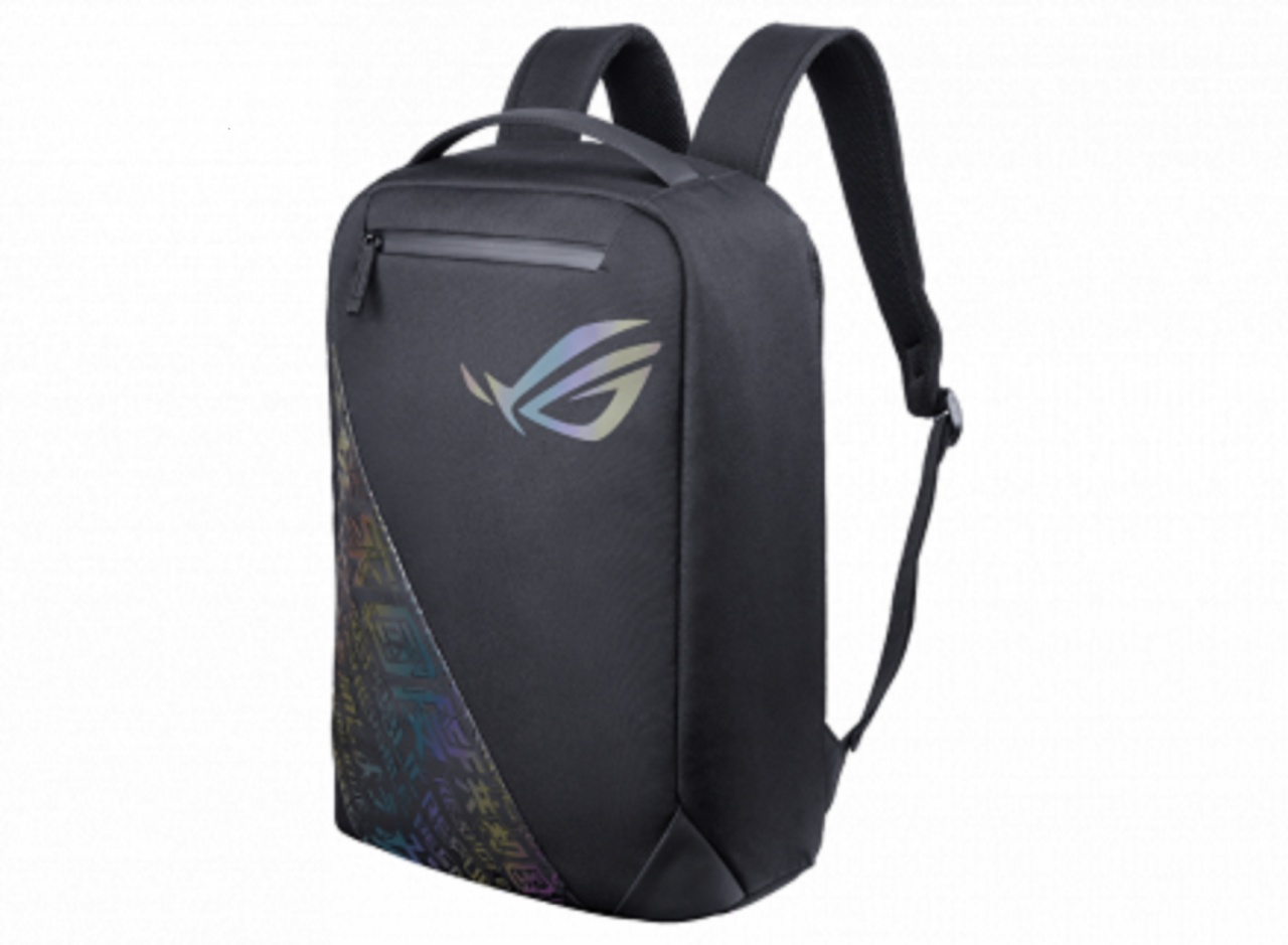 BP1501G ROG BACKPACK 15_17, Black, Holographic Edition, Stylish, gaming-inspired design with the cyber-text pattern and ROG Logo, Quick- access exterior pocket for your essential accessories, Generous 18L interior for easy transport of an up to 17’’