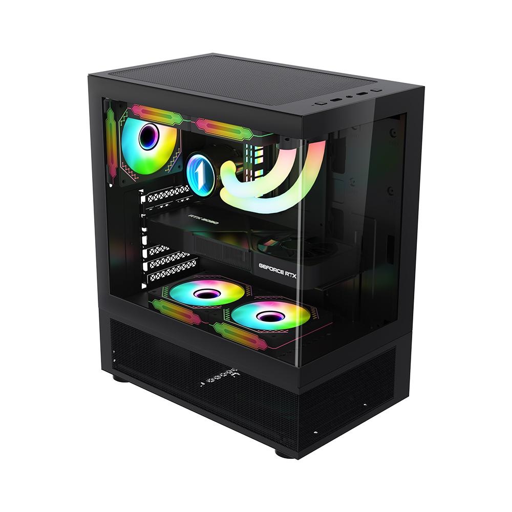 Carcasa 1STPLAYER MI7-A Mid Tower ARGB NEGRU - 1 | YEO