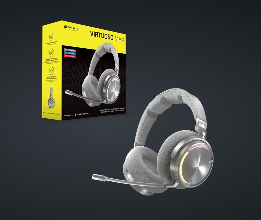 Casti Gaming CORSAIR VIRTUOSO MAX WIRELESS Silver