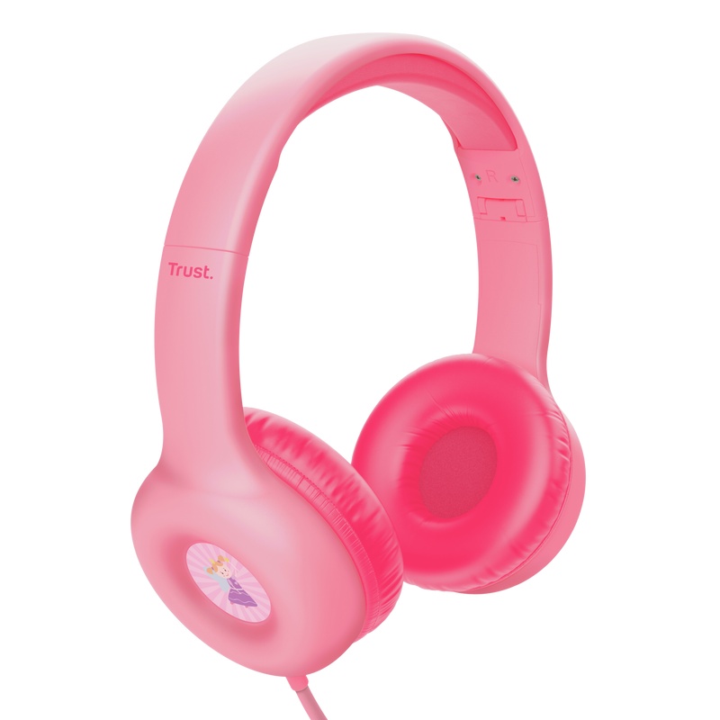 Casti Trust Nouna cu fir kids, frecventa raspuns 20 Hz - 20.000 Hz, senzitivitate 92 dB, roz - 1 | YEO