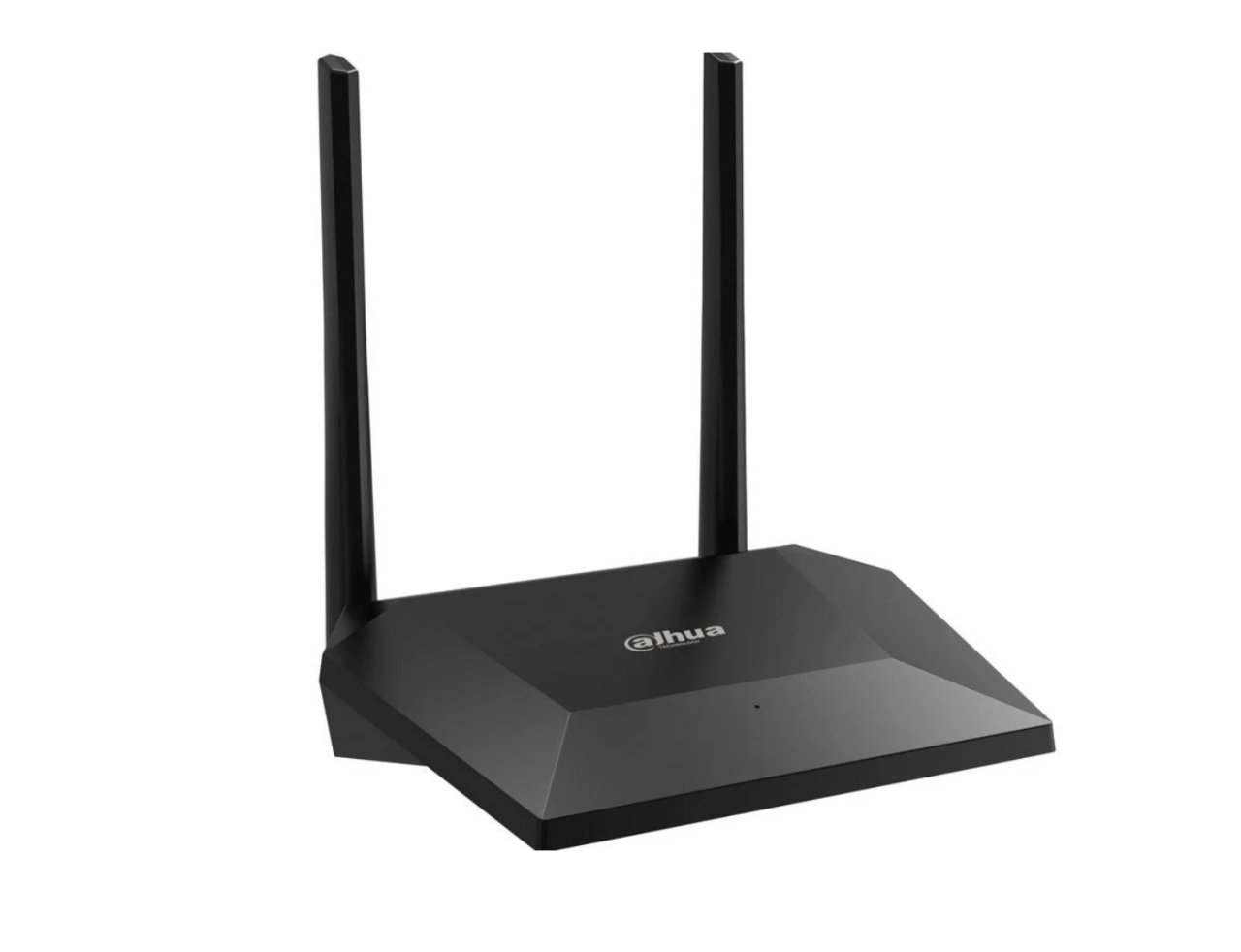 Dahua Router Wireless DH-N3; 1 × port WAN și 3 × porturi LAN care extind acoperirea rețelei; 2 antene externe oferă o acoperire mai largă a semnalului; Alimentare: 12 VDC, 0,5 A; Indicator luminos: 1 × indicator luminos în două culori; Butoane:1 × buton