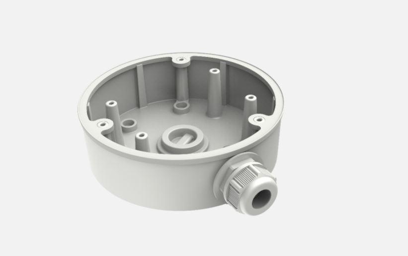 Doza conexiuni Hikvision DS-1280ZJ-PT6, material aliaj de aluminiu, dimensiuni: Φ137 mm × 42 mm, greutatate: 280 g