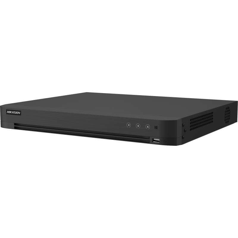 DVR Hikvision AcuSense 16 canale IDS-7216HQHI-M2/XT, compresie video: H.265 Pro+/H.265 Pro/H.265/H.264+/H.264, interfata BNC (1.0 Vp-p, 75 Ω), pana la 24 canalele camera IP, pana la 24-ch 1080P@30fps, 2x SATA max 12TB, alimentare: 12 VDC, 3.3 A,