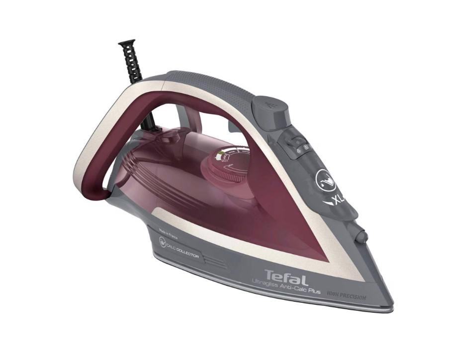 Fier de calcat Tefal Ultragliss Plus FV6840E0, 2800W, jet de abur 260 g/min, abur variabil 0-50 g/min, colector anticalcar, oprire automata, gri/visiniu