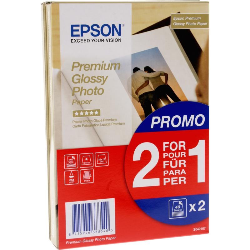 Hartie foto Epson S042167, dimensiune 10x15cm, 80 coli, tip premium glossy, greutate 255g/m2