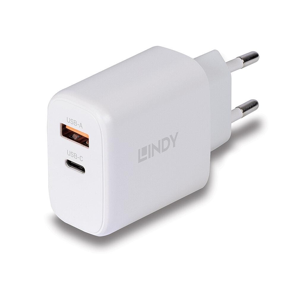 Incarcator Lindy USB A & C, 65W, putere intrare 100-240VAC, 50/60Hz 0.6A, putere iesire USB Type A: 5V 3A, 9V 2A, 12V 1.5A USB Type C: V V 3A, 9V 3A, 12V 2.5A, 15V 2A, 20V 1.5A, PPS33 11V 2.7A, PPS33 16V 1.88A USB Type A & C: 5V 3Apower, alb