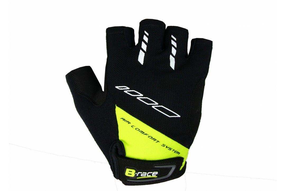 MANUSI B-RACE CU GEL NEGRU/LIME, M