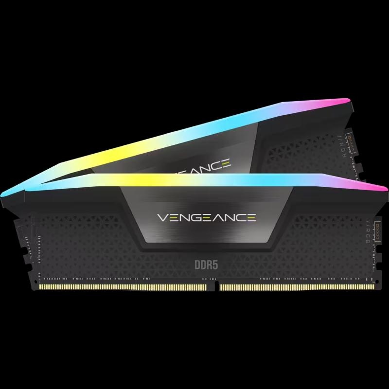 Memorie RAM CORSAIR Vengeance RGB 32GB (2x16) DDR5 6400MHz CL36 Dual Channel Kit, 1.40V, XMP 3.0, black - 2 | YEO