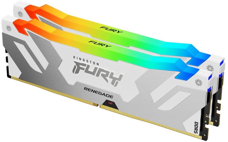 Memorie RAM Kingston, DIMM, DDR5, 32GB, 6000MHz, CL32, 1.35V, FURY Renegade White, RGB, Kit of 2 - 2 | YEO