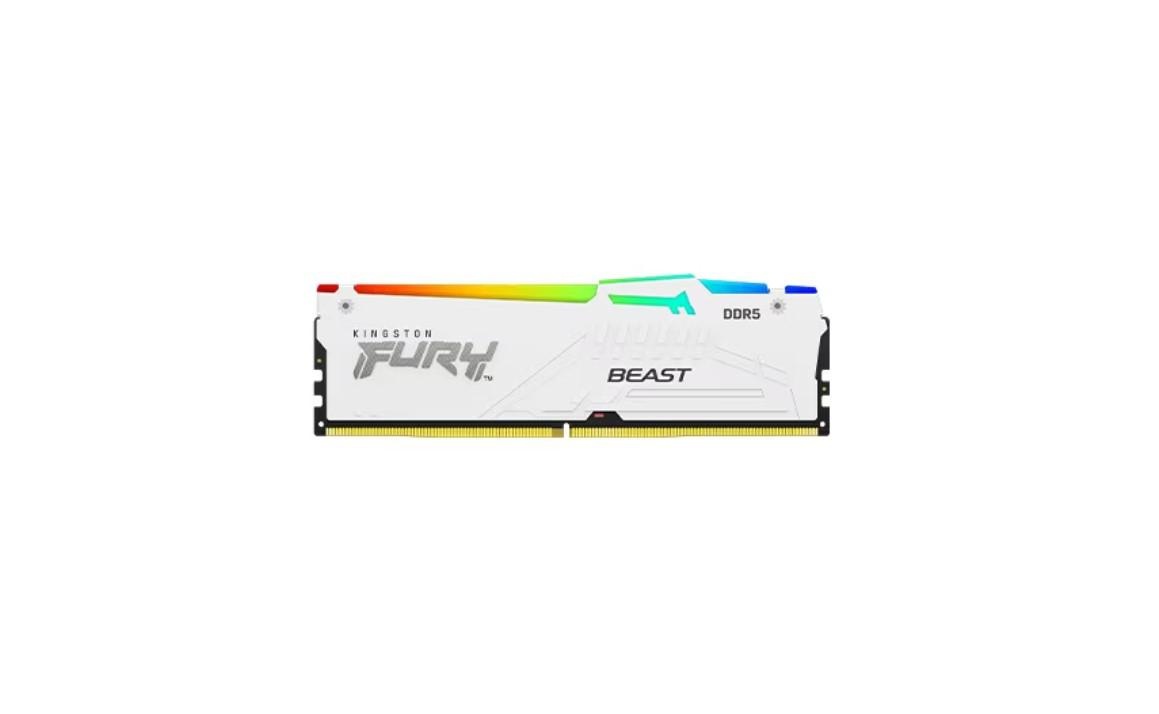 Memorie RAM Kingston, DIMM, DDR5, 64GB, 5600MHz, CL36, 1.35V, FURY Beast White, RGB, Kit of 2 - 1 | YEO