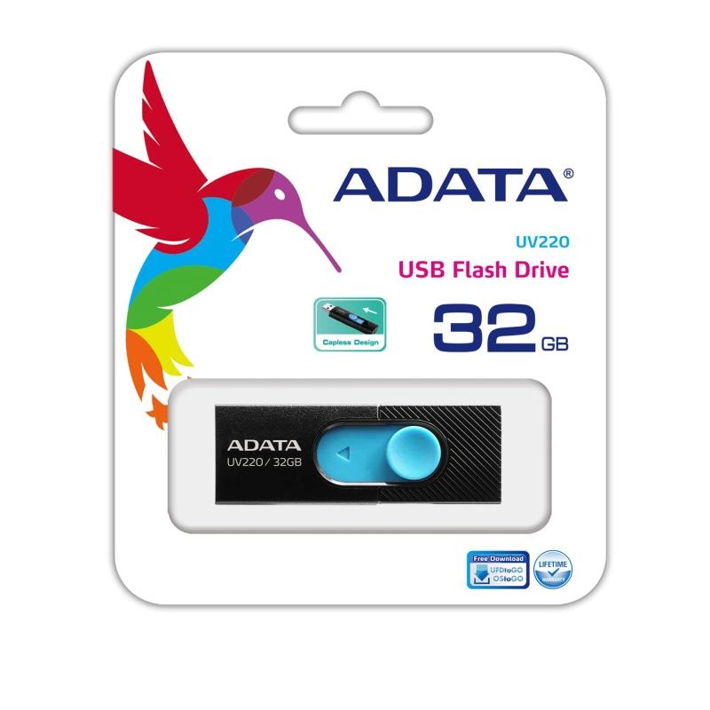 Memorie USB Flash Drive Adata UV220 32GB, USB2.0, albastru/negru - 3 | YEO