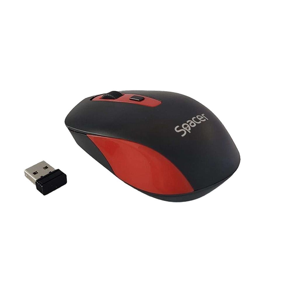 MOUSE Spacer, PC sau NB,1600 dpi, butoane/scroll 4/1, negru cu rosu