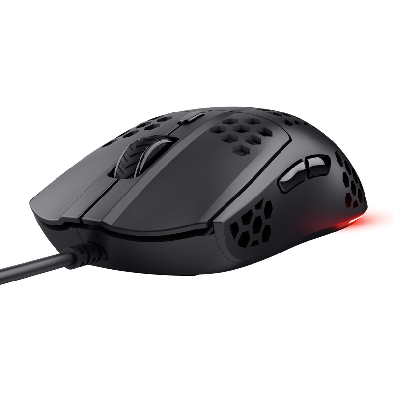 Mouse Trust GXT 928 Helox cu fir, optic, rezolutie meaxima 6400 DPI, negru