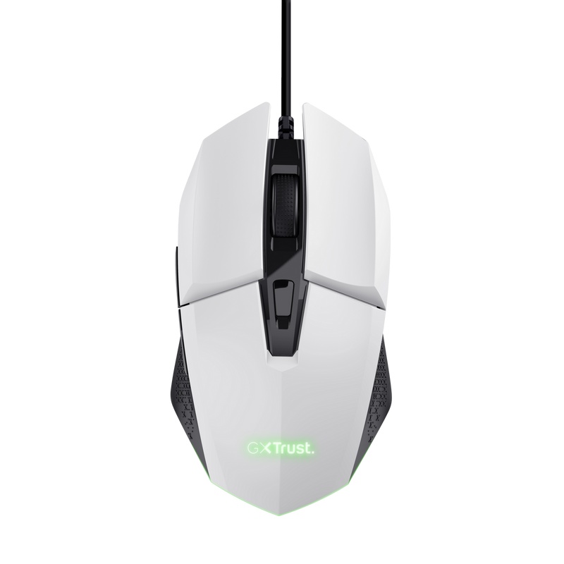 Mouse Trust GXT110W Felox cu fir, rezolutie maxima 6400 DPI, alb