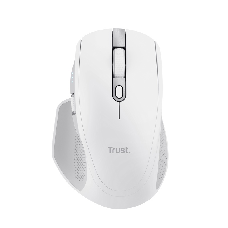 Mouse Trust Ozaa+, wireless RF 2.4GHz, bluetooth, conectivitate USB 1.1, 2.0, 3.0, rezolutie maxima 3200 DPI, alb