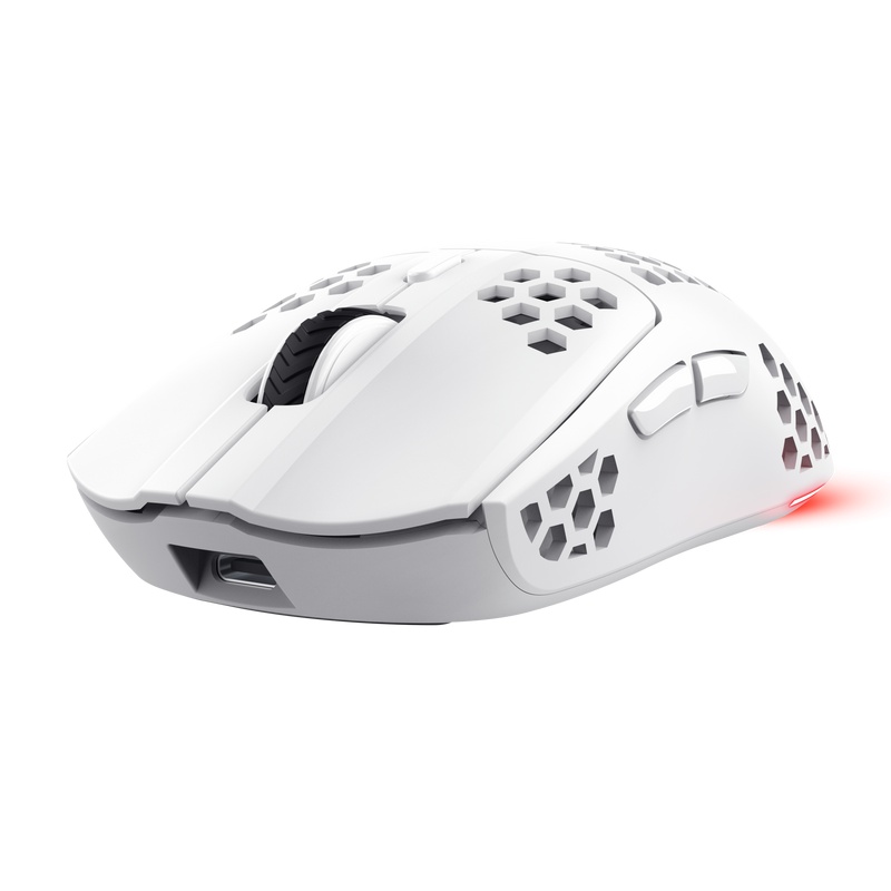 Mouse wireless Trust GXT 929W Helox, rezolutie maxima 4800 DPI, 6 butoane, alb