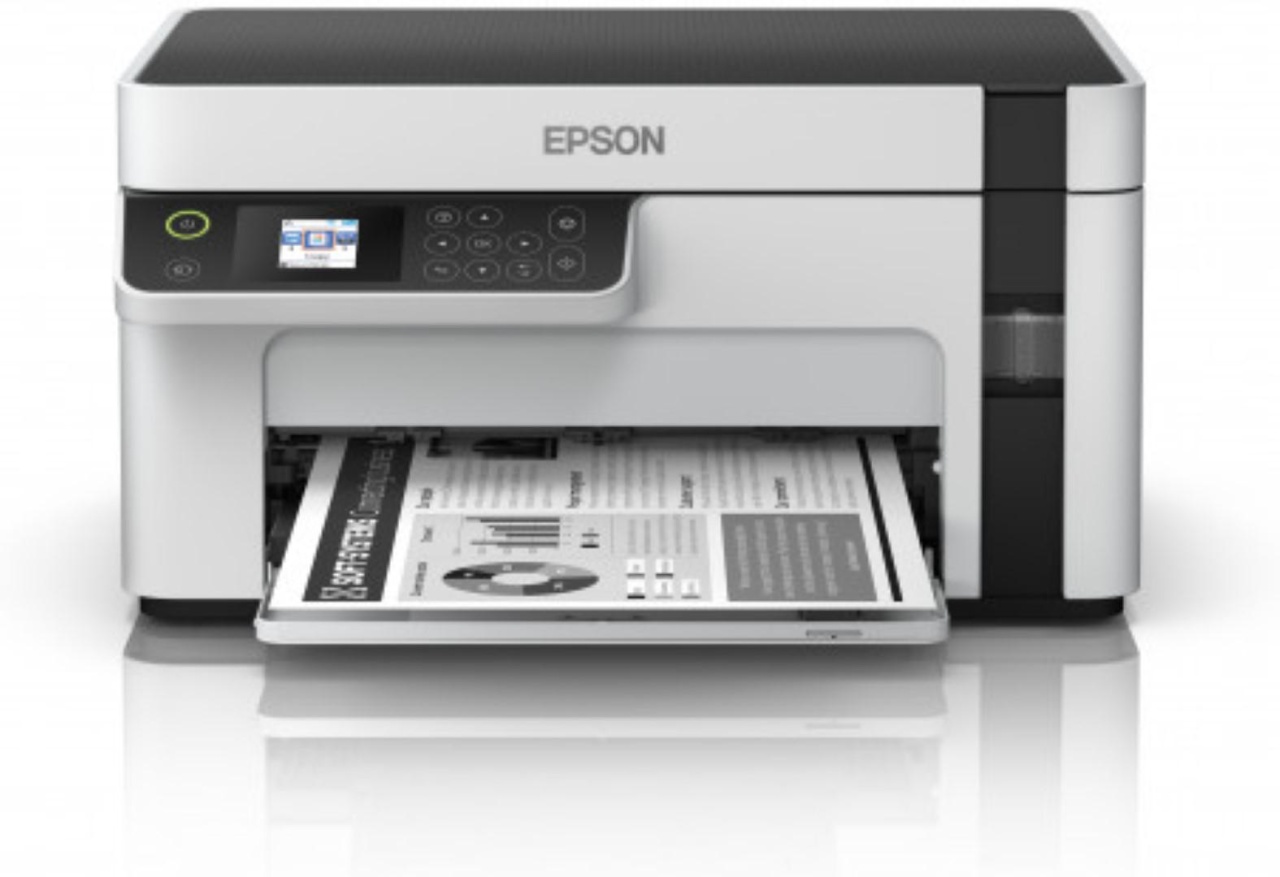 Multifunctional inkjet mono CISS Epson M2120, dimensiune A4 (Printare, Copiere, Scanare), viteza 32ppm alb-negru, rezolutie 1440x720 dpi, alimentare hartie 150 coli, scanner CIS rezolutie 1200x2400 dpi,viteza 12 sec, display 3.7cm, interfata: USB 2.0,