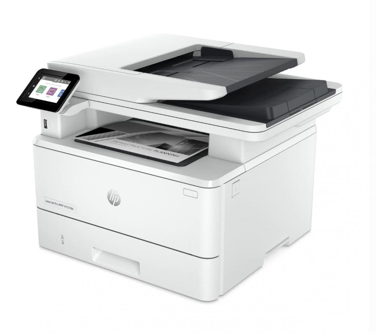 Multifunctional laser mono HP Laserjet 4102FDN , dimensiune A4 (Printare, Copiere, Scanare, Fax), Duplex, viteza 40ppm, rezolutie max 1200 x 1200dpi, procesor 1200Mhz, memorie 512MB RAM, alimentare hartie 350 coli, + 50 coli DADF, limbaj de printare HP - 2 | YEO