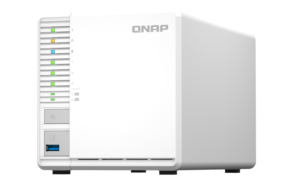 NAS QNAP 262 3-Bay, CPU Intel Celeron N5105/N5095 4-core/4-thread Processor, RAM 8 GB (onboard, not expandable), HDD 3.5