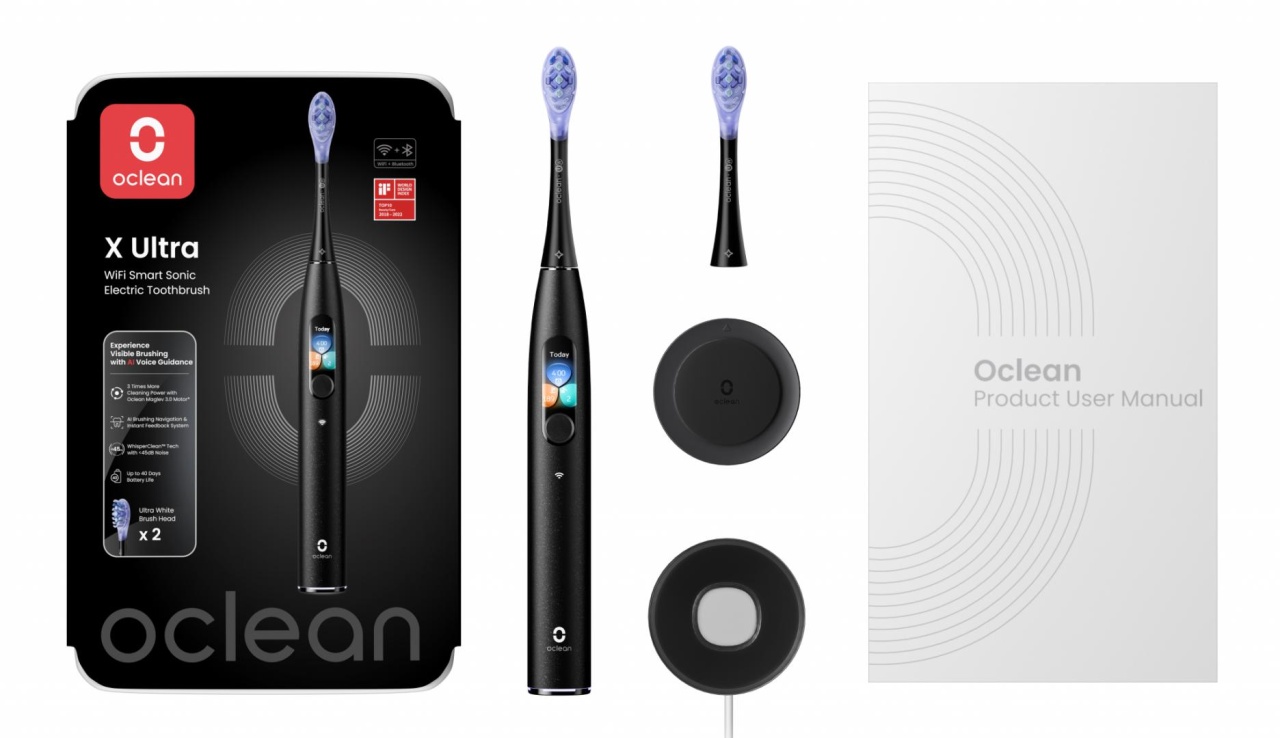 Periuta de dinti smart sonica Oclean X Ultra, Functii: Motor Maglev 3.0 TurboClean, smart touch screen, Al brushing navigation, notificare pentru periaj incomplet, analiza personalizata periaj in aplicatie, inregistreaza rutina orala zilnica, asistent