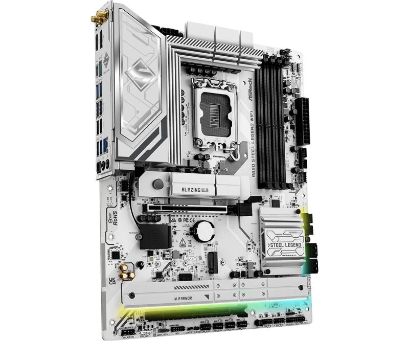 Placa de Baza ASROCK B860 STEEL LEGEND WIFI LGA1851, 4x DDR5, 1x HDMI 1x DP 1x Intel Thunderbolt, 1x PCIE 5.0 x16 1x PCIE 4.0 x16, 5x M.2, 4x SATA 6GB/s, ATX - 3 | YEO