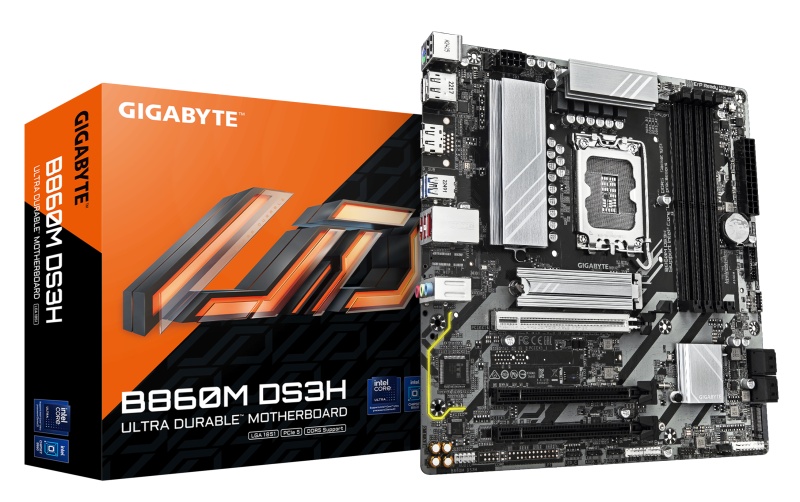 Placa de Baza GIGABYTE B860M DS3H LGA1851, 4x DDR5, 1x HDMI 2x DP, 1x PCIE 5.0 x16 2x PCIE 4.0 x16, 2x M.2, 4x SATA 6GB/s, mATX