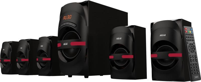 Sistem audio 5.1 Akai, USB/SD, MP3, Bluetooth 105W, negru