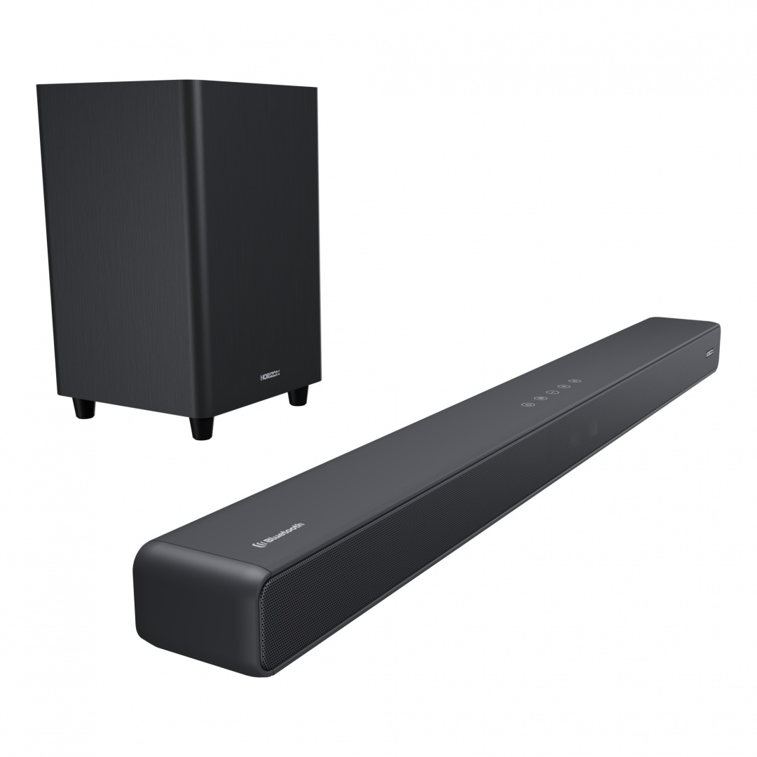 SOUNDBAR HORIZON HAV-S5950W / System 2.1 / Max Audio Power 160W (40W x2 + 80W) / Digital Optical / AUX (3.5mm) / HDMI-ARC (CEC) / BT 5.4 / USB Playback / DOT-Matrix Display / Remote + Button Keys / Impedance: 6Ω x2 + 4Ω / Signal to Noise Ratio (SNR): - 2 | YEO