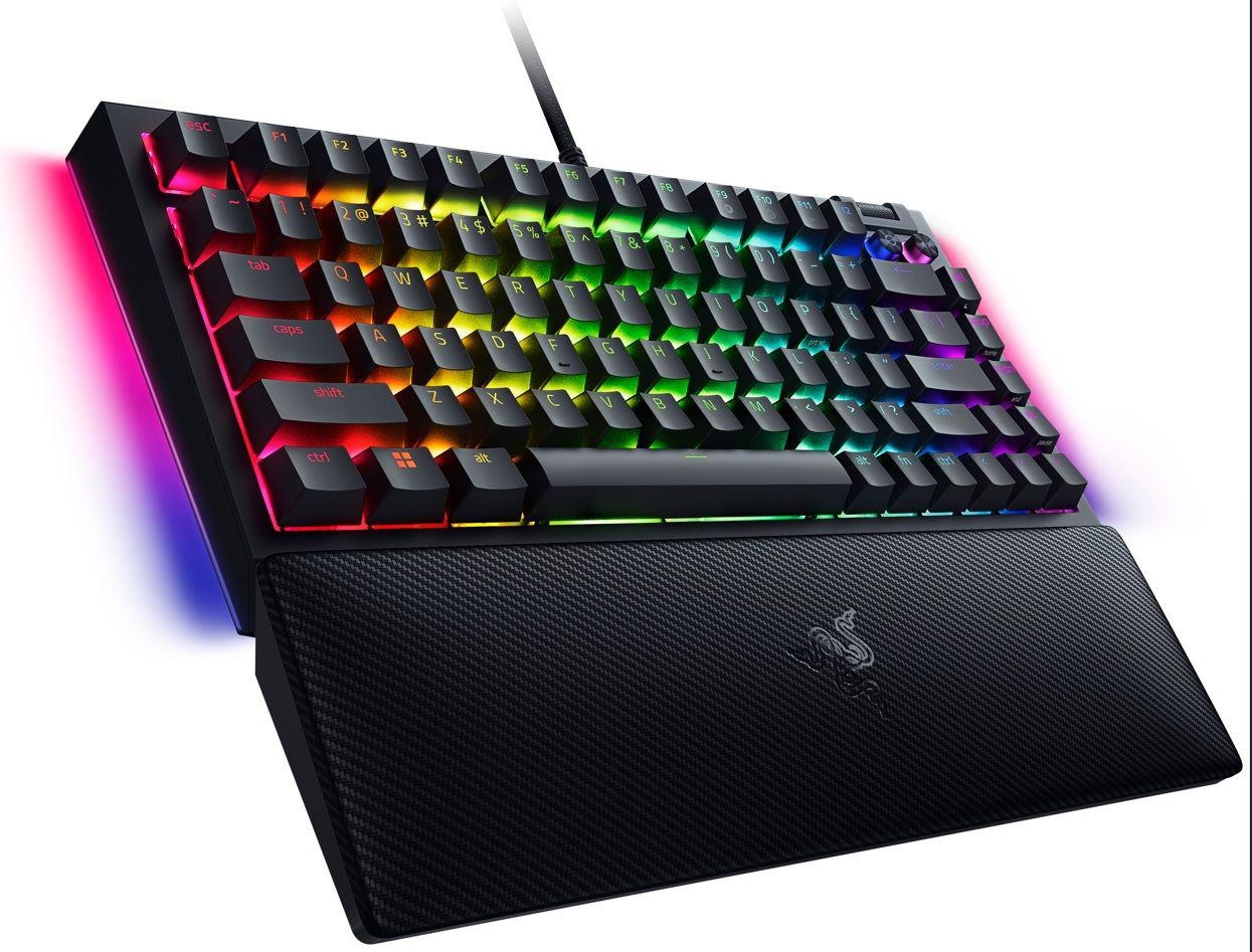 Tastatura mecanica gaming BlackWidow V4 75%, taste ABS, layout Intls. US (ISO),iluminare RGB, cu 6 butoane customizabile, suport pentru incheietura magnetic, negru - 3 | YEO